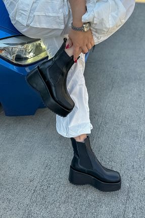 بوت / نیم بوت مشکی زنانه پارچه ای SHOEBELLAS - کد 863927002