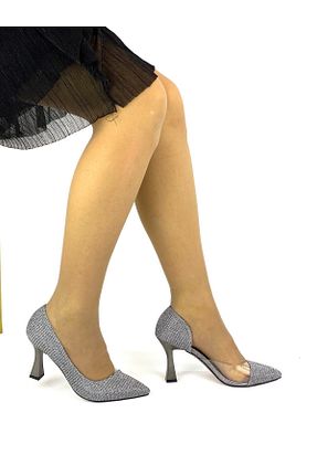 کفش پاشنه بلند کلاسیک طلائی زنانه چرم İNNA - کد 348937430