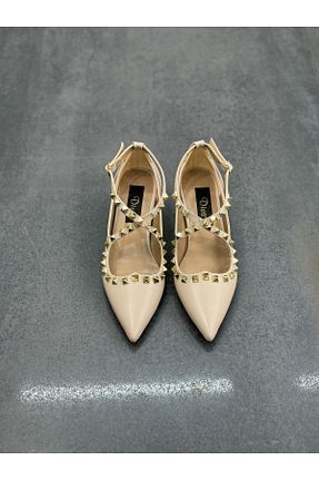 کفش مجلسی بژ زنانه پاشنه نازک DİVA - کد 863923824