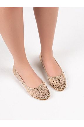 بابت طلائی زنانه چرم مصنوعی İNNA - کد 92387314