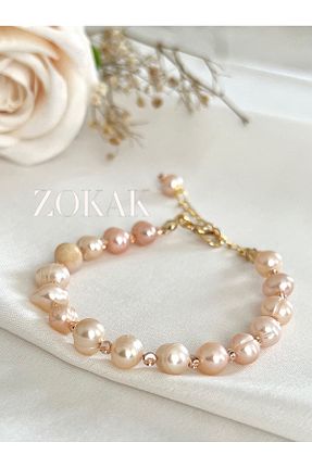 دستبند مروارید صورتی مروارید فرهنگی Zokak - کد 790596826