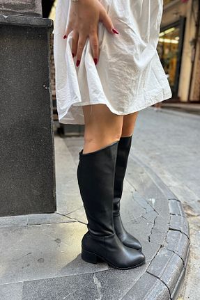 چکمه مشکی زنانه پاشنه کوتاه (1 - 4 سانتی متر) SHOEBELLAS - کد 863929731
