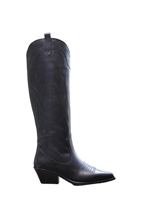 چکمه مشکی زنانه چرم خالص KARVENSHOES - کد 863944978