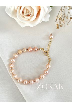 دستبند مروارید صورتی مروارید فرهنگی Zokak - کد 790596826