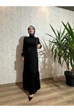 لباس مشکی زنانه بافتنی Cashmere Moda - کد 864054605
