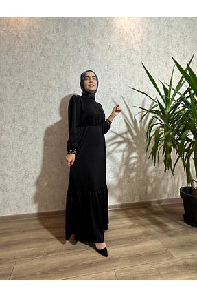 لباس مشکی زنانه بافتنی Cashmere Moda - کد 864054605