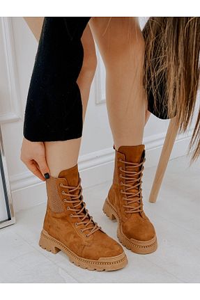 بوت / نیم بوت قهوه ای زنانه چرم مصنوعی ERVANIN BUTİĞİ - کد 373487598