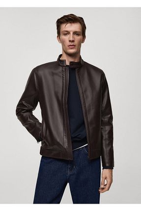 کت قهوه ای مردانه اسلیم MANGO Man - کد 848896020
