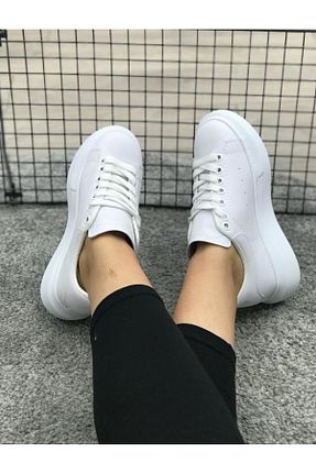 کفش اسنیکر سفید زنانه بند دار AyakkabıZ - کد 864110738