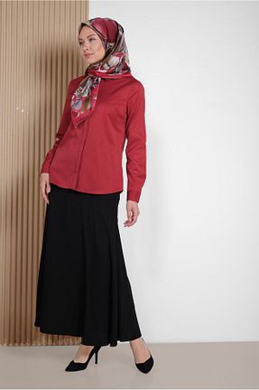 بلوز حجاب زرشکی زنانه پنبه ای TRENDTESETTÜR - کد 98308077
