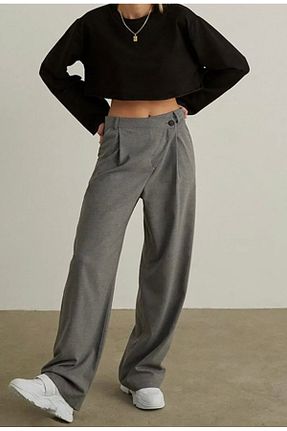 شلوار طوسی زنانه پنبه پلی استر mor butik - کد 862832497