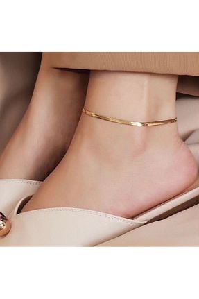 خلخال نقره طلائی زنانه azo jewellery - کد 864190854