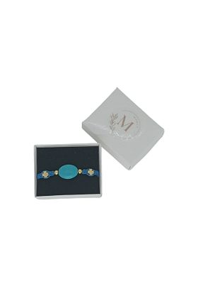 دستبند جواهر آبی زنانه سنگ طبیعی Morey - کد 864242632