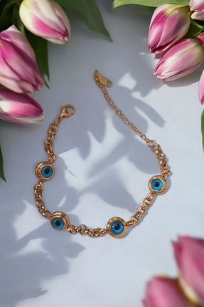 دستبند استیل (فولاد) طلائی زنانه استیل (فولاد) Myore - کد 864630598