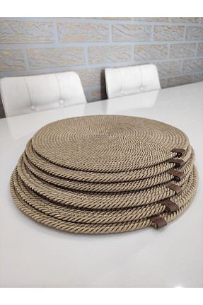 سرویس آمریکائی قهوه ای گرد Wood Design - کد 357830709