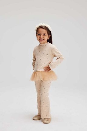 ست بالاتنه و پائین تنه نباتی بچه گانه بافتنی Tudekids - کد 864636028