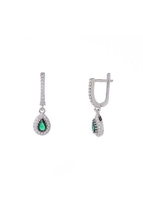 گوشواره نقره سبز زنانه 925 عیار NAGISS - کد 780027512