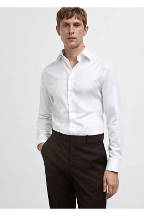 پیراهن آبی مردانه اسلیم MANGO Man - کد 864325826