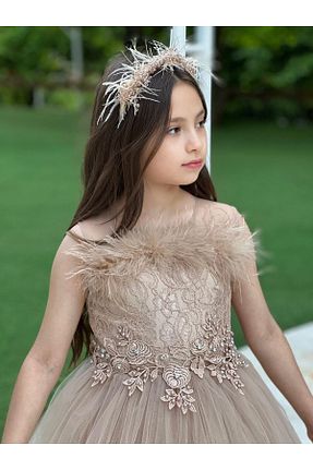 لباس عروس بژ بچه گانه İncili Uğur Böceği Çocuk Dünyası - کد 864370616