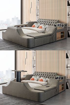 چارچوب تخت قهوه ای چوب Eymense - کد 742910991