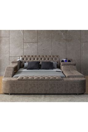 چارچوب تخت قهوه ای چوب Eymense - کد 249225502