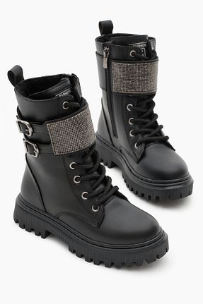 بوت / نیم بوت مشکی بچه گانه چرم مصنوعی Tonny Black - کد 864668785