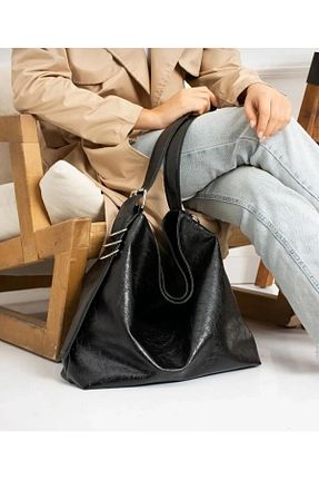کیف دوشی مشکی زنانه چرم مصنوعی moschic - کد 864414712