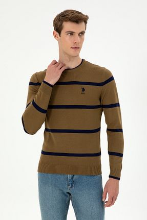 پلیور خاکی مردانه ساده U.S. Polo Assn. - کد 864411861