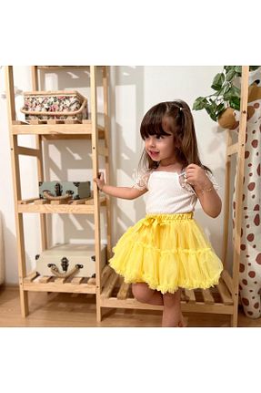 دامن زرد بچه گانه ساتن Yami Mia - کد 713575273