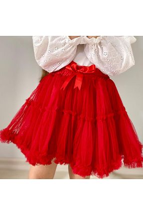 دامن قرمز بچه گانه ساتن Yami Mia - کد 713575281