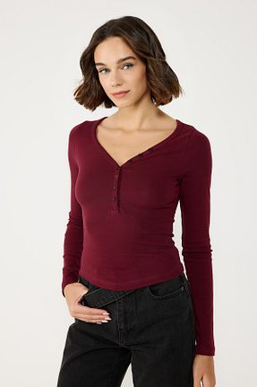 بادی زرشکی زنانه یقه هفت No Matter What - کد 864415605