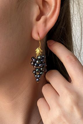 گوشواره مروارید مشکی مروارید فرهنگی Birinci1926 - کد 253958938