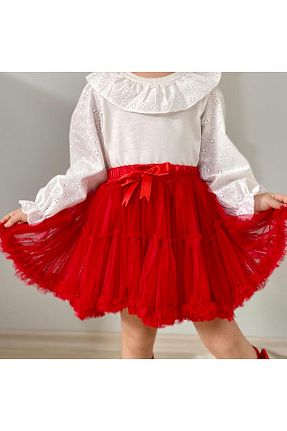 دامن قرمز بچه گانه ساتن Yami Mia - کد 713575281