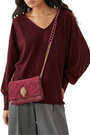 کیف دوشی قرمز زنانه پارچه ای Kurt Geiger - کد 864415796