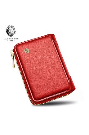کیف پول قرمز زنانه ابعاد کوچک Laorentou - کد 864443649