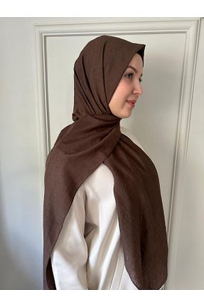 شال قهوه ای زنانه پنبه ای Azrina - کد 864431012