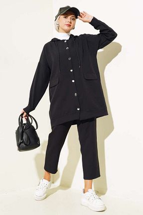 ست بالاتنه و پائین تنه حجاب مشکی زنانه رگولار VOLT CLOTHİNG - کد 865168208
