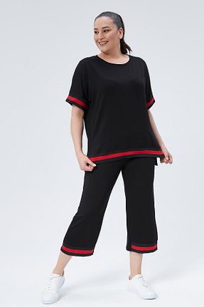 ست گرمکن سایز بزرگ مشکی زنانه مخلوط ویسکون Ebsumu - کد 839661519
