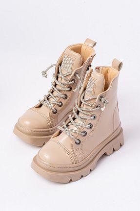 بوت / نیم بوت بژ بچه گانه چرم لاکی p papuccum ortopedi çocuk ayakkabıları - کد 853813778