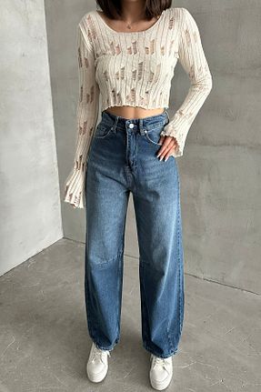 شلوار جین متالیک زنانه پاچه پهن XRAY JEANS - کد 864458963
