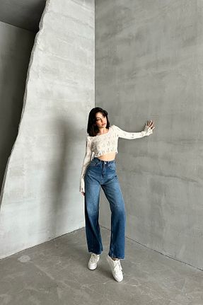 شلوار جین متالیک زنانه پاچه پهن XRAY JEANS - کد 864458963