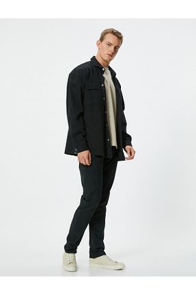 شلوار جین مشکی مردانه پاچه لوله تفنگی Koton - کد 837590450