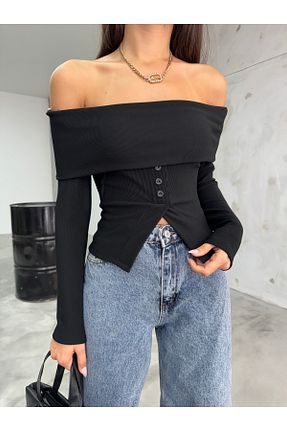 بلوز مشکی زنانه ساده BİKELİFE - کد 861664556