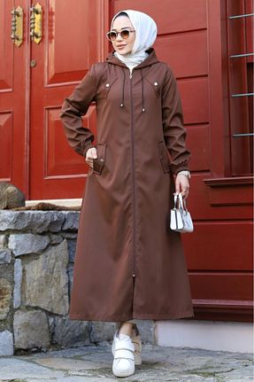 مانتو بلند حجاب نارنجی زنانه ALNİSS COLLECTİON - کد 815250036