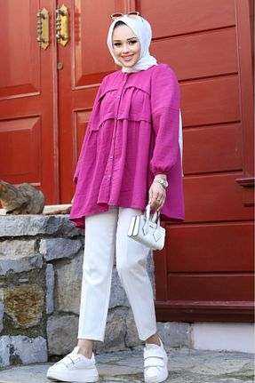 تونیک حجاب صورتی زنانه بافتنی ALNİSS COLLECTİON - کد 819453906
