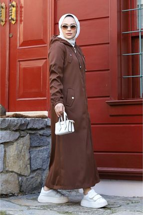 مانتو بلند حجاب نارنجی زنانه ALNİSS COLLECTİON - کد 815250036
