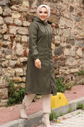 ترنچکت حجاب خاکی زنانه بدون آستر ALNİSS COLLECTİON - کد 786105763