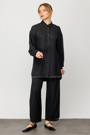 ست بالاتنه و پائین تنه مشکی زنانه بافتنی Micca - کد 803435821