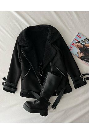 کاپشن مشکی زنانه آستر دار Foot sneakerss - کد 864508778