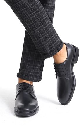 کفش کلاسیک مشکی مردانه چرم خالص depderi - کد 864507538